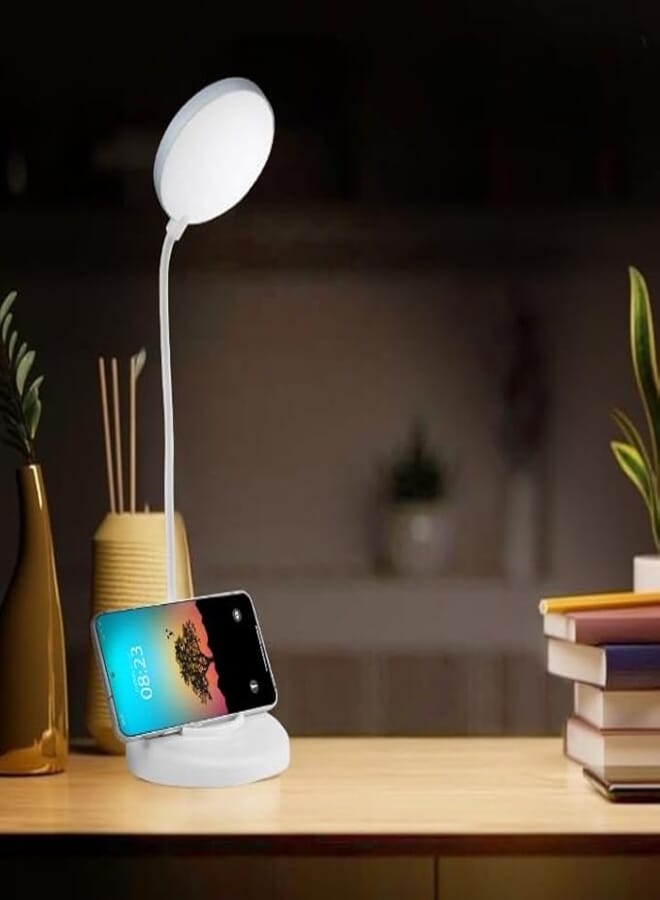 Gesto LED Study Lamp Rechargeable with Mobile Stand – Touch Control Table Lamp for Students with Flexible Neck | 3 Level Brightness USB Desk Light for Study Table,Reading,Home Office, Work for Home